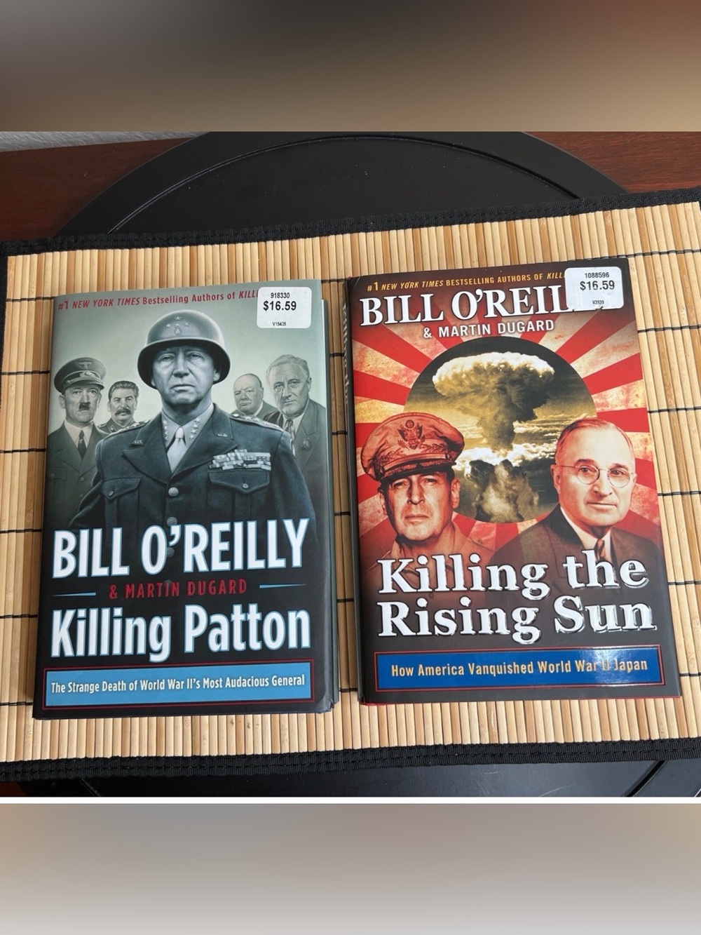 Lot of 2 Bill O’Reilly Books Killing Patton & Rising Sun Hardcover WWII